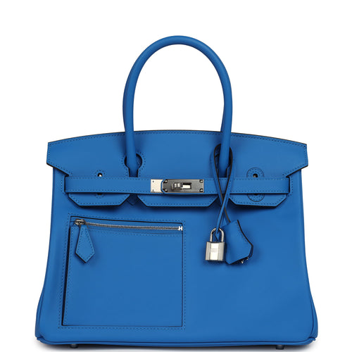 Hermes Colormatic Birkin 30 Bleu Hydra Swift Palladium Hardware