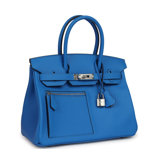 Hermes Colormatic Birkin 30 Bleu Hydra Swift Palladium Hardware
