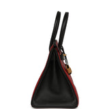 Pre-owned Hermes Special Order (HSS) Birkin 30 Rouge Vif, Black Epsom Brushed Gold Hardware - Thumbnail View 4
