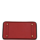 Pre-owned Hermes Special Order (HSS) Birkin 30 Rouge Vif, Black Epsom Brushed Gold Hardware - Thumbnail View 6