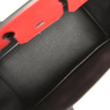 Pre-owned Hermes Special Order (HSS) Birkin 30 Rouge Vif, Black Epsom Brushed Gold Hardware - Thumbnail View 8