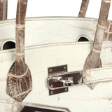 Pre-owned Hermes Birkin 30 Himalaya Niloticus Crocodile Palladium Hardware - Thumbnail View 7