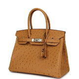 Hermes Birkin 30 Tabac Camel Ostrich Palladium Hardware - Thumbnail View 5