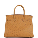Hermes Birkin 30 Tabac Camel Ostrich Palladium Hardware - Thumbnail View 4