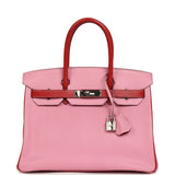Pre-owned Hermes Special Order (HSS) Birkin 30 Bubblegum Pink, Rouge Casaque Chevre Mysore Palladium Hardware - Thumbnail View 1