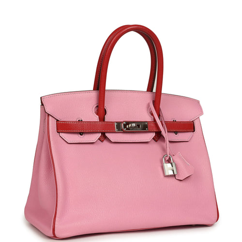 Pre-owned Hermes Special Order (HSS) Birkin 30 Bubblegum Pink, Rouge Casaque Chevre Mysore Palladium Hardware
