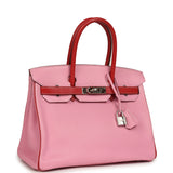 Pre-owned Hermes Special Order (HSS) Birkin 30 Bubblegum Pink, Rouge Casaque Chevre Mysore Palladium Hardware - Thumbnail View 2