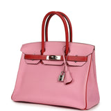 Pre-owned Hermes Special Order (HSS) Birkin 30 Bubblegum Pink, Rouge Casaque Chevre Mysore Palladium Hardware - Thumbnail View 5