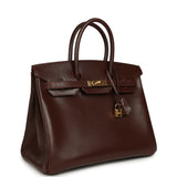 Vintage Hermes Birkin 35 Noisette Box Gold Hardware - Thumbnail View 2