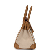 Hermes Birkin 30 Ecru and Beige Toile H Canvas, Biscuit Swift Palladium Hardware - Thumbnail View 3