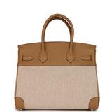 Hermes Birkin 30 Ecru and Beige Toile H Canvas, Biscuit Swift Palladium Hardware - Thumbnail View 4