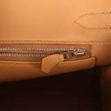Hermes Birkin 30 Ecru and Beige Toile H Canvas, Biscuit Swift Palladium Hardware - Thumbnail View 9