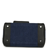 Hermes Birkin Cargo 25 Denim Moyen, Black Swift Palladium Hardware - Thumbnail View 6
