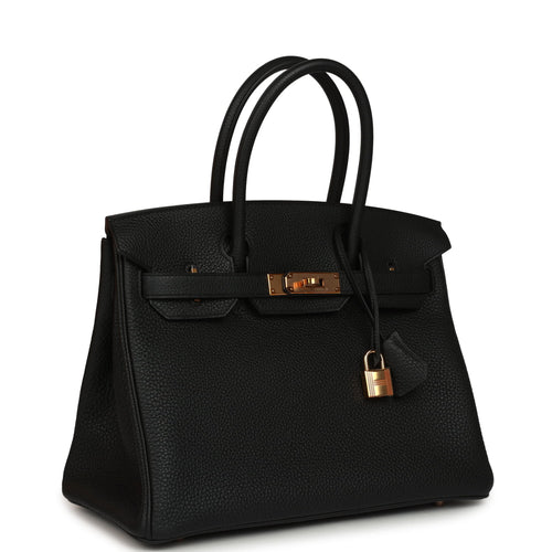Hermes Birkin 30 Black Togo Rose Gold Hardware