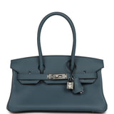 Hermes Shoulder Birkin Light 29 Bleu Tempete Evercolor Palladium Hardware - Thumbnail View 1