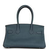 Hermes Shoulder Birkin Light 29 Bleu Tempete Evercolor Palladium Hardware - Thumbnail View 4