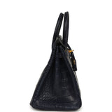 Hermes Birkin 25 Bleu Indigo Matte Alligator Gold Hardware - Thumbnail View 3