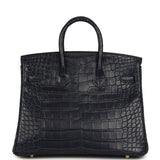 Hermes Birkin 25 Bleu Indigo Matte Alligator Gold Hardware - Thumbnail View 4