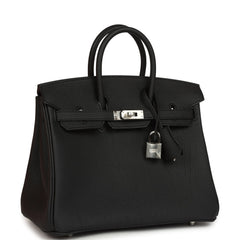 Hermes Birkin 25 Black Togo Palladium Hardware