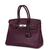 Pre-owned Hermes Birkin 30 Violet Ostrich Palladium Hardware - Thumbnail View 5