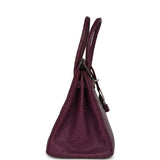 Pre-owned Hermes Birkin 30 Violet Ostrich Palladium Hardware - Thumbnail View 3