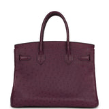 Pre-owned Hermes Birkin 30 Violet Ostrich Palladium Hardware - Thumbnail View 4