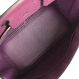 Pre-owned Hermes Birkin 30 Violet Ostrich Palladium Hardware - Thumbnail View 8