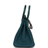 Hermes Birkin 25 Vert Bosphore Togo, Shiny Niloticus Crocodile Touch Gold Hardware - Thumbnail View 3