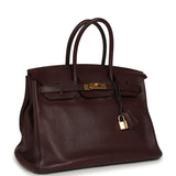 Pre-owned Hermes Birkin 35 Prune Clemence Gold Hardware - Thumbnail View 2