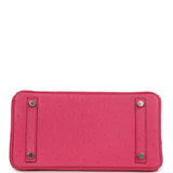 Hermes Birkin 25 Rose Tyrien, Rouge Vif Ostrich Touch Palladium Hardware - Thumbnail View 6