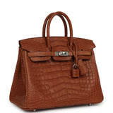 Hermes Birkin 25 Gold Matte Alligator Palladium Hardware - Thumbnail View 2