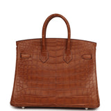 Hermes Birkin 25 Gold Matte Alligator Palladium Hardware - Thumbnail View 4