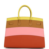 Hermes "Sunrise" Birkin Sellier 35 Lime, Sesame, Rose Confetti, Terre Battue Epsom Palladium Hardware - Thumbnail View 4