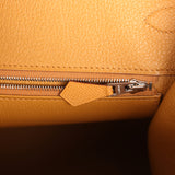 Hermes "Sunrise" Birkin Sellier 35 Lime, Sesame, Rose Confetti, Terre Battue Epsom Palladium Hardware - Thumbnail View 9