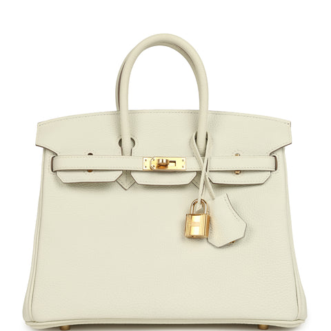 Hermes Birkin 25 Mushroom Togo Gold Hardware