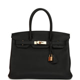 Pre-owned Hermes Birkin 30 Black Togo Rose Gold Hardware - Thumbnail View 1
