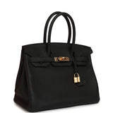 Pre-owned Hermes Birkin 30 Black Togo Rose Gold Hardware - Thumbnail View 2