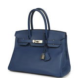Pre-owned Hermes Birkin 30 Bleu Brighton Epsom Palladium Hardware - Thumbnail View 5