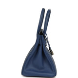 Pre-owned Hermes Birkin 30 Bleu Brighton Epsom Palladium Hardware - Thumbnail View 3