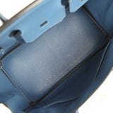 Pre-owned Hermes Birkin 30 Bleu Brighton Epsom Palladium Hardware - Thumbnail View 8