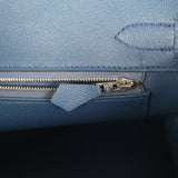 Pre-owned Hermes Birkin 30 Bleu Brighton Epsom Palladium Hardware - Thumbnail View 9