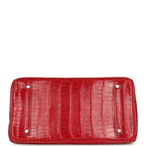Pre-owned Hermes Birkin 35 Braise Shiny Porosus Crocodile Palladium Hardware - Thumbnail View 6