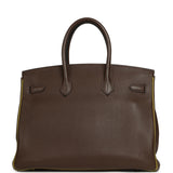 Pre-owned Hermes Special Order (HSS) Birkin 35 Chocolat Verso Togo Gold Hardware - Thumbnail View 3
