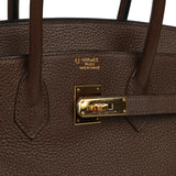 Pre-owned Hermes Special Order (HSS) Birkin 35 Chocolat Verso Togo Gold Hardware - Thumbnail View 7