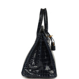 Hermes Birkin 25 Bleu Baltique Shiny Porosus Crocodile Gold Hardware - Thumbnail View 3