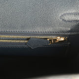 Hermes Birkin 25 Bleu Baltique Shiny Porosus Crocodile Gold Hardware - Thumbnail View 9