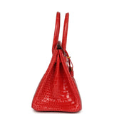 Hermes Birkin 30 Geranium Shiny Porosus Crocodile Gold Hardware - Thumbnail View 3