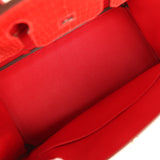 Hermes Birkin 30 Geranium Shiny Porosus Crocodile Gold Hardware - Thumbnail View 8