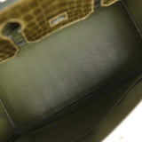 Pre-owned Hermes Birkin 30 Vert Olive Shiny Niloticus Crocodile Palladium Hardware - Thumbnail View 8