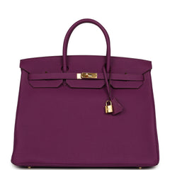 Pre-owned Hermes Birkin 40 Anemone Togo Gold Hardware